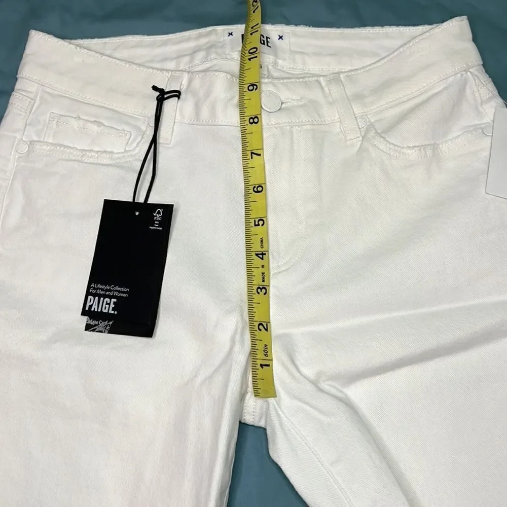 PAIGE Women’s Dove White Jax Cut off Distressed Shorts Size 26